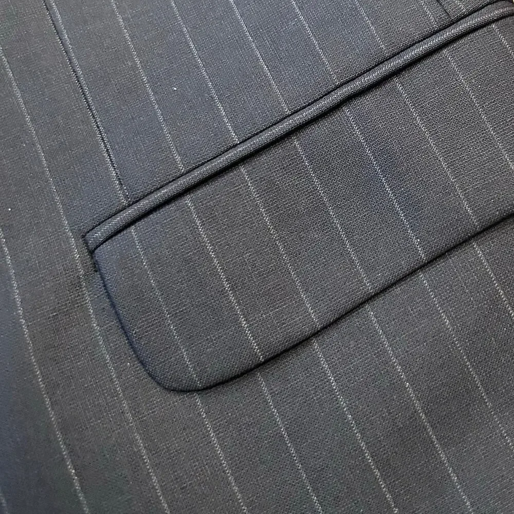 Brooks Brothers 346 Navy Pinstripe Wool Stretch Two Button Blazer Mens 45L